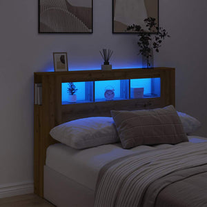 LED κεφαλάρι Artisan Oak 140x18,5x103,5 cm Κατασκευασμένο ξύλο - Pakobazaar