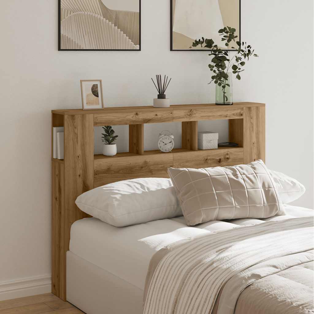 LED κεφαλάρι Artisan Oak 140x18,5x103,5 cm Κατασκευασμένο ξύλο - Pakobazaar