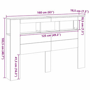 LED κεφαλάρι Artisan Oak 160x18,5x103,5 cm Κατασκευασμένο ξύλο - Pakobazaar