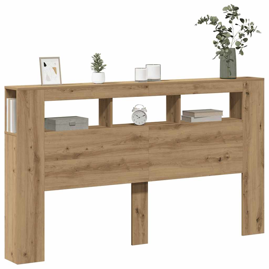 LED κεφαλάρι Artisan Oak 180x18,5x103,5 cm Κατασκευασμένο ξύλο - Pakobazaar