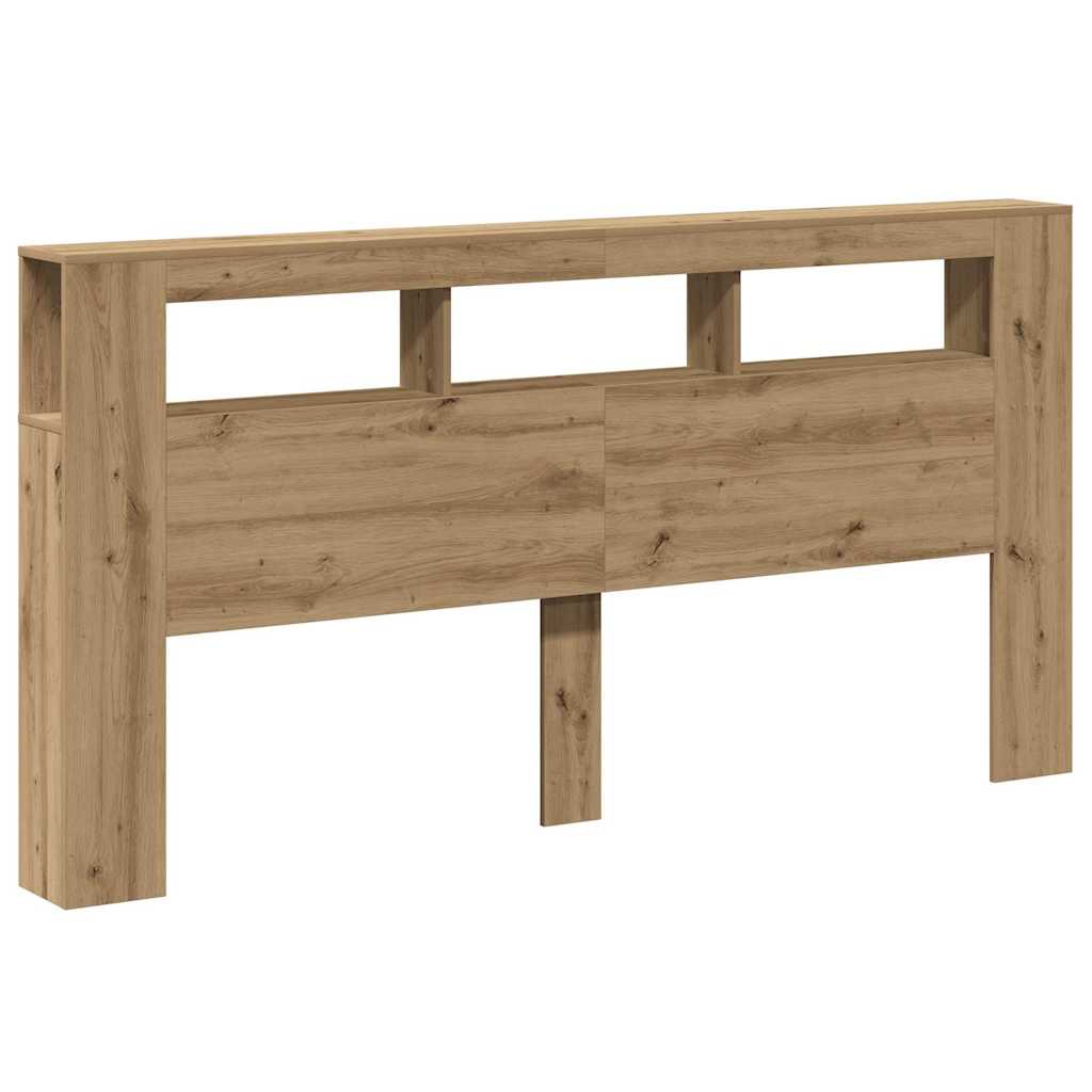 LED κεφαλάρι Artisan Oak 200x18,5x103,5 cm Κατασκευασμένο ξύλο - Pakobazaar