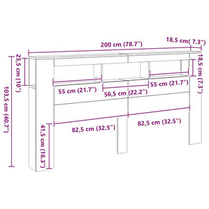 LED κεφαλάρι Artisan Oak 200x18,5x103,5 cm Κατασκευασμένο ξύλο - Pakobazaar
