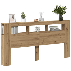 LED κεφαλάρι Artisan Oak 200x18,5x103,5 cm Κατασκευασμένο ξύλο - Pakobazaar
