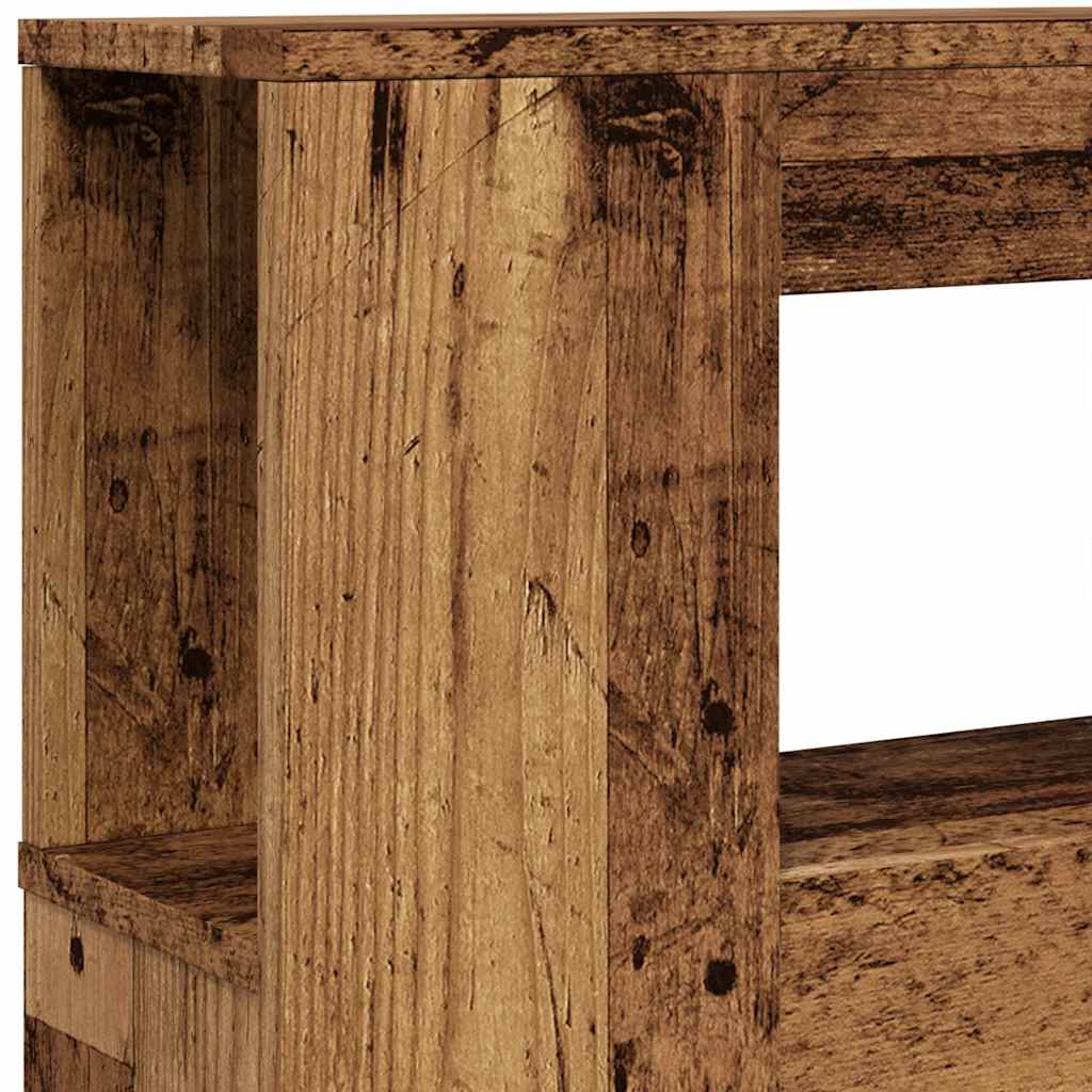 LED κεφαλάρι Παλιό ξύλο 220x18,5x103,5 cm Κατασκευασμένο ξύλο - Pakobazaar