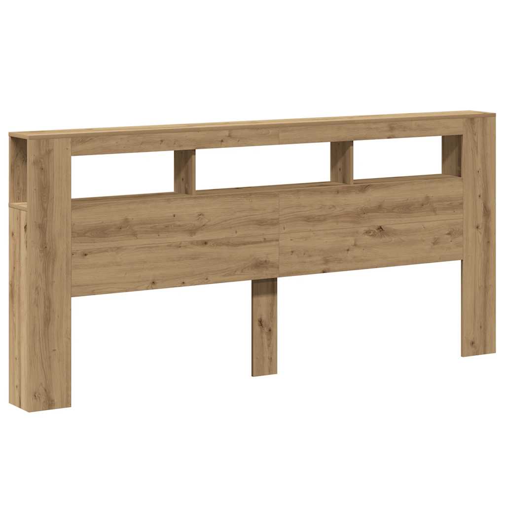 LED κεφαλάρι Artisan Oak 220x18,5x103,5 cm Κατασκευασμένο ξύλο - Pakobazaar