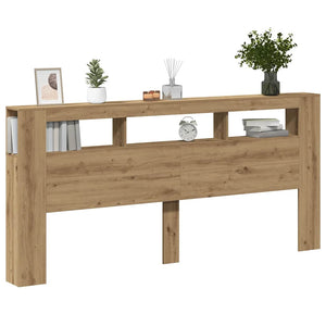 LED κεφαλάρι Artisan Oak 220x18,5x103,5 cm Κατασκευασμένο ξύλο - Pakobazaar