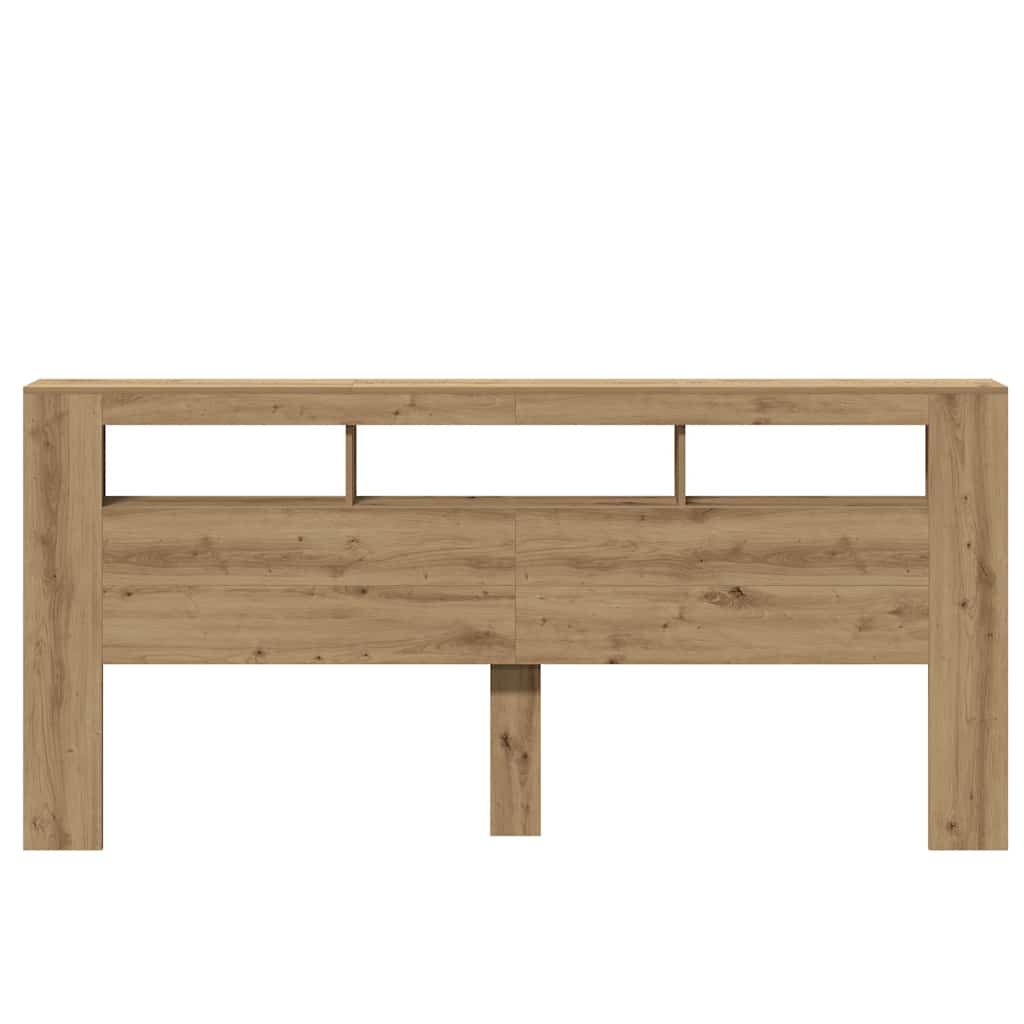 LED κεφαλάρι Artisan Oak 220x18,5x103,5 cm Κατασκευασμένο ξύλο - Pakobazaar
