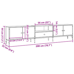 Έπιπλο Τηλεόρασης με Συρτάρι 200x25x44 εκ. Επεξεργασμένο Ξύλο - Pakobazaar