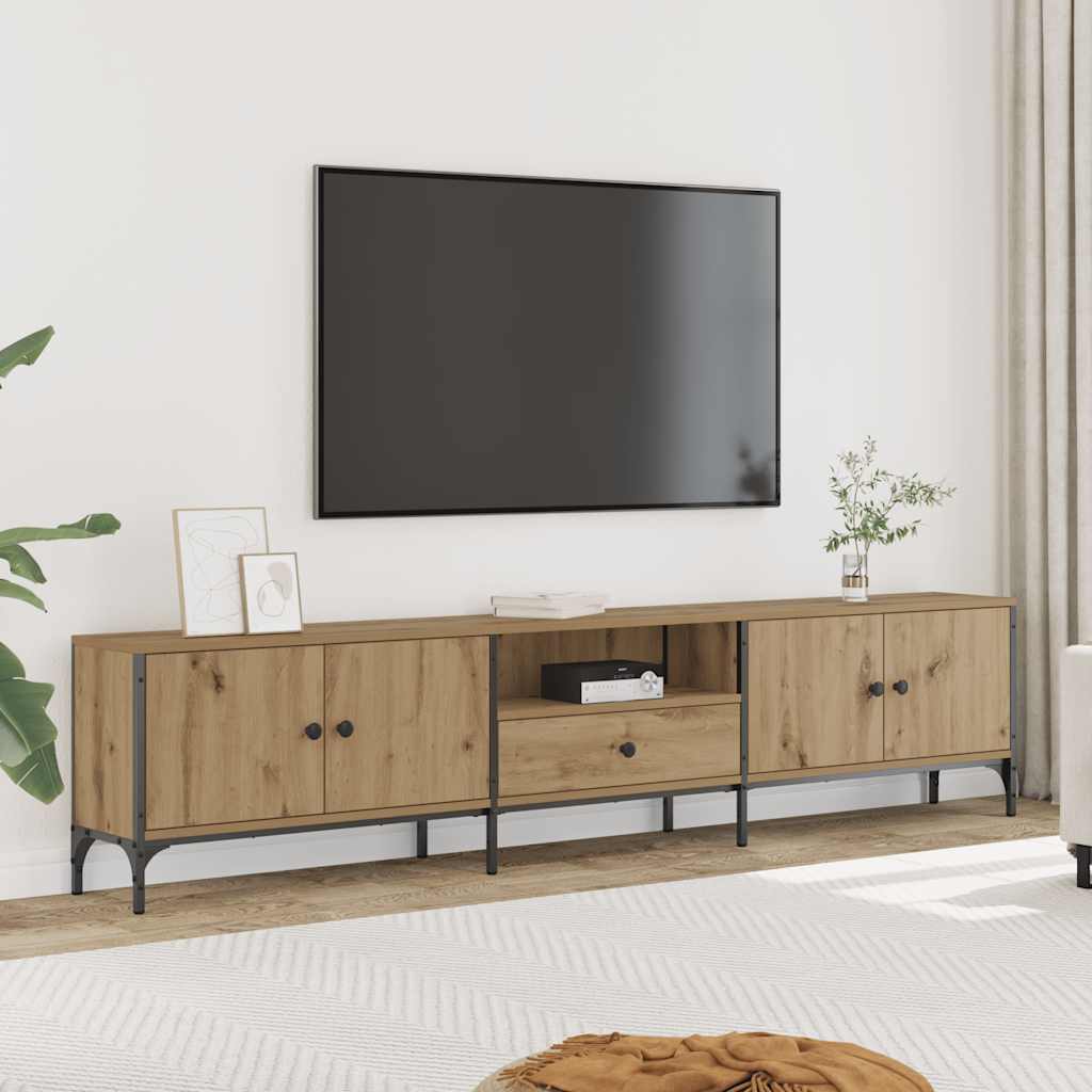 Έπιπλο Τηλεόρασης με Συρτάρι Δρυς 200x25x44 εκ Επεξ. Ξύλο