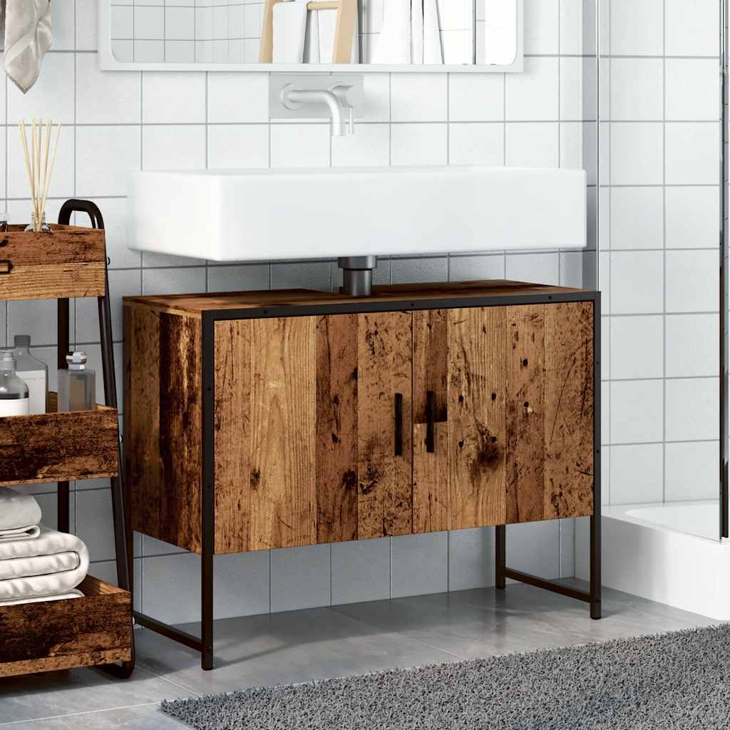 Ντουλάπι νιπτήρα μπάνιου Παλιό ξύλο 80x33x60 cm - Pakobazaar