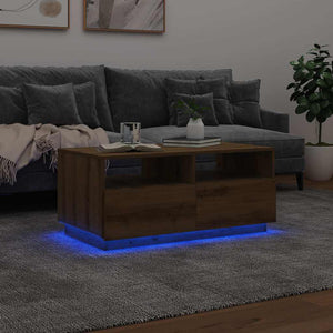 Τραπεζάκι Σαλονιού με LED Artisan Δρυς 90 x 49 x 40 εκ.
