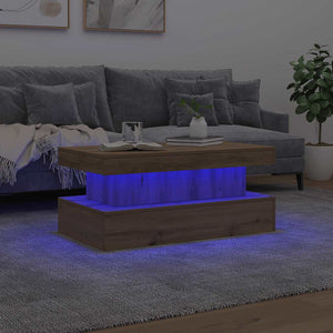 Τραπεζάκι Σαλονιού με LED Αρτισιανή Δρυς 90 x 50 x 40 εκ. - Pakobazaar