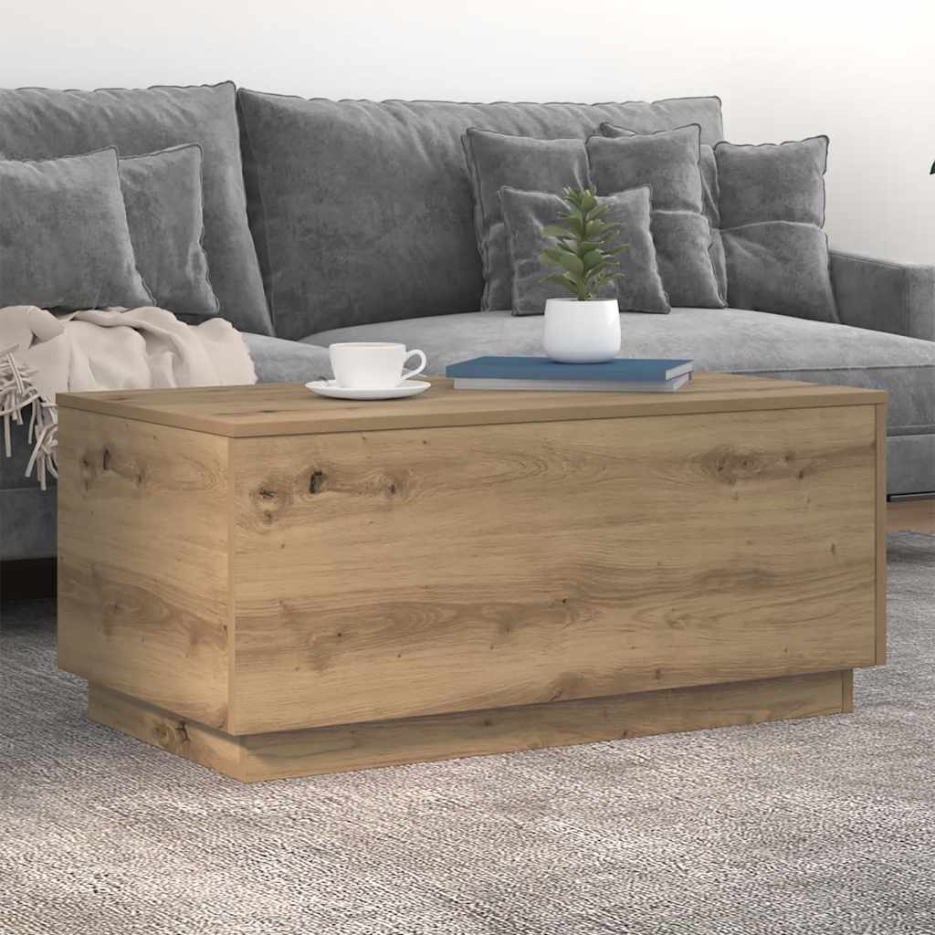 Τραπεζάκι Σαλονιού με LED Αρτισιανή Δρυς 90 x 50 x 40 εκ. - Pakobazaar