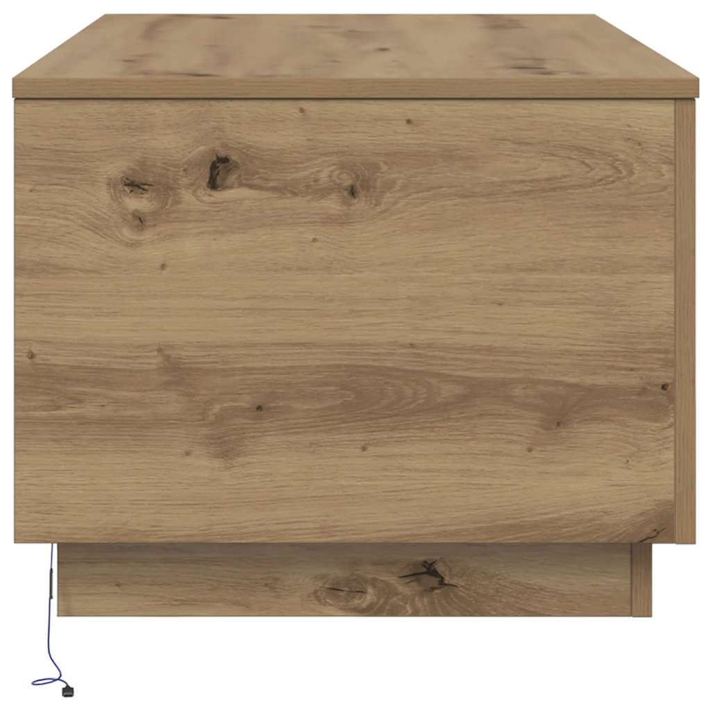 Τραπεζάκι Σαλονιού με LED Αρτισιανή Δρυς 90 x 50 x 40 εκ. - Pakobazaar