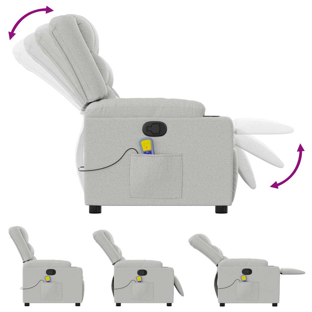 καρέκλα ανάκλισης μασάζ Cloud Grey Fabric - Pakobazaar