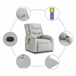 καρέκλα ανάκλισης μασάζ Cloud Grey Fabric