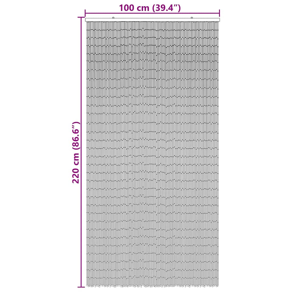 Έντομο κουρτίνα πόρτας Σκούρο γκρι 100x220 cm Μπαμπού