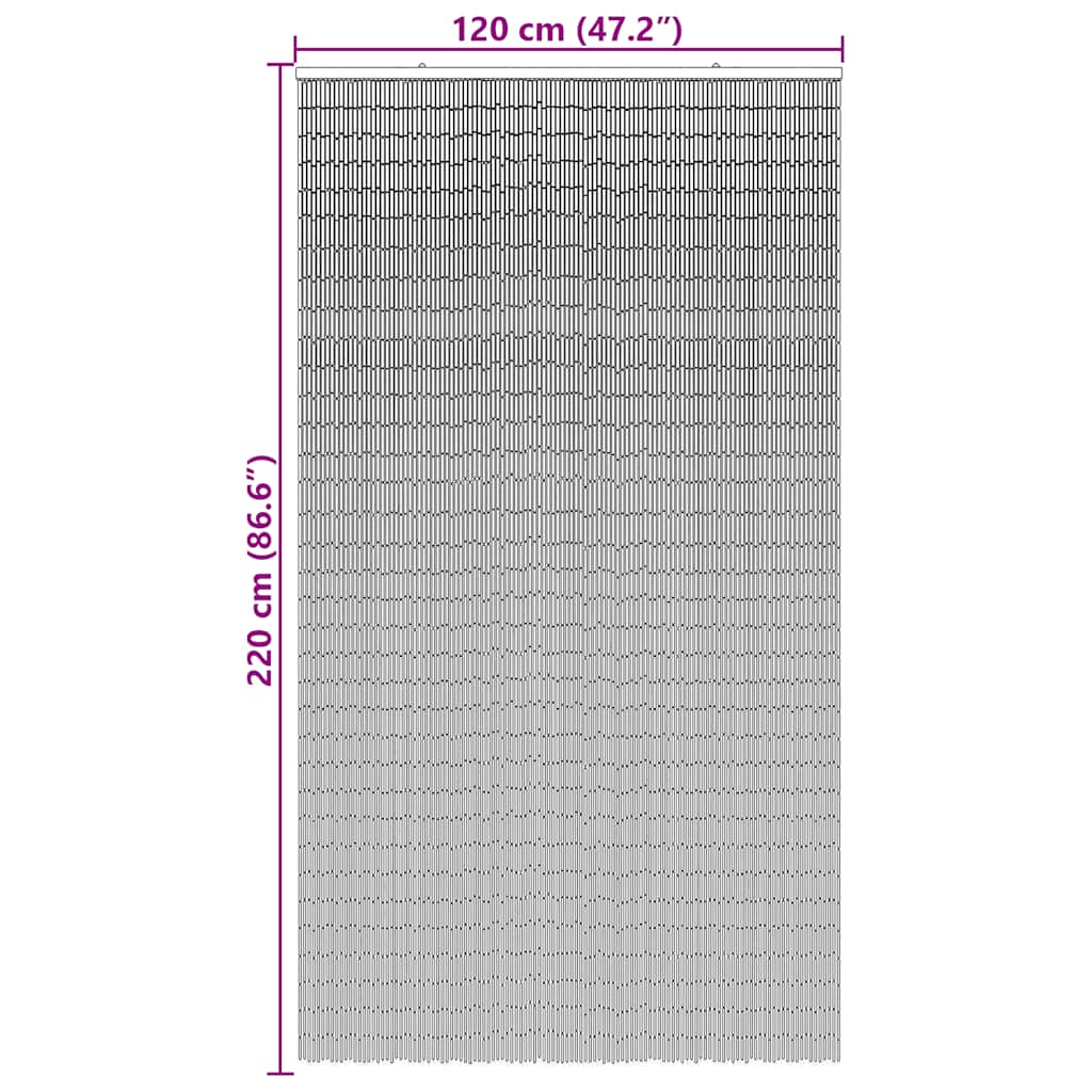 Έντομο κουρτίνα πόρτας Σκούρο γκρι 120x220 cm Μπαμπού