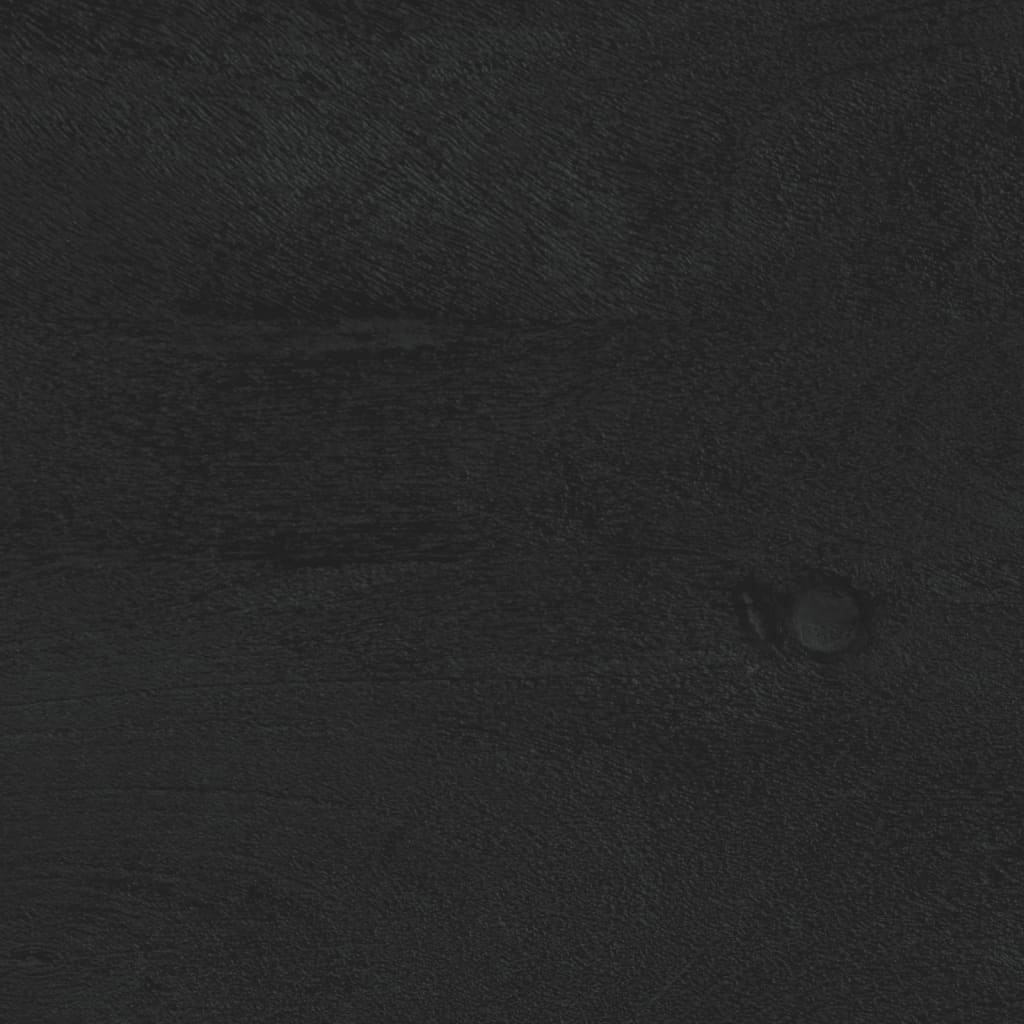 Κομοδίνα 2 τεμ. Μαύρα 40 x 33 x 46 εκ. από Μασίφ Ξύλο Μάνγκο - Pakobazaar