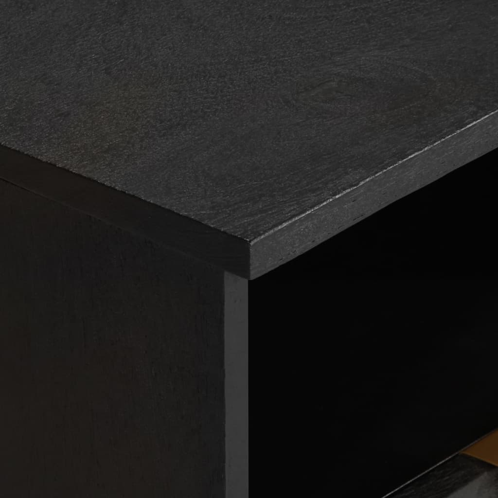 Κομοδίνο Μαύρο 40 x 33 x 46 εκ. από Επεξεργασμένο Ξύλο