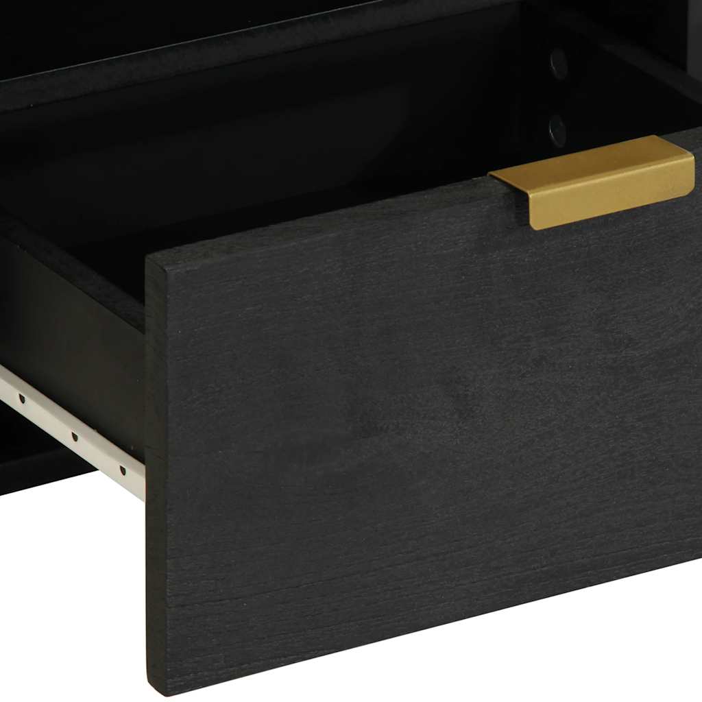 Κομοδίνο Μαύρο 40 x 33 x 46 εκ. από Επεξεργασμένο Ξύλο