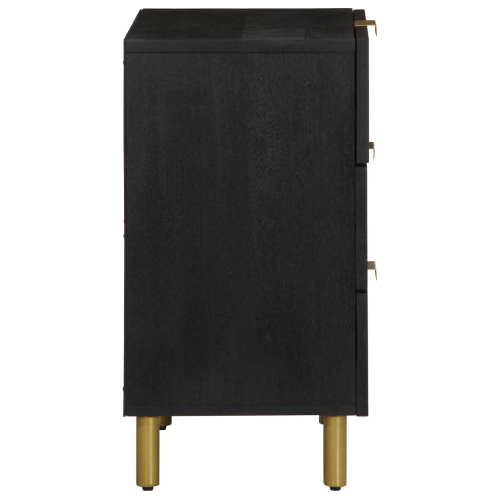 Κομοδίνο Μαύρο 50x33x62 εκ. από Επεξεργασμένο Ξύλο