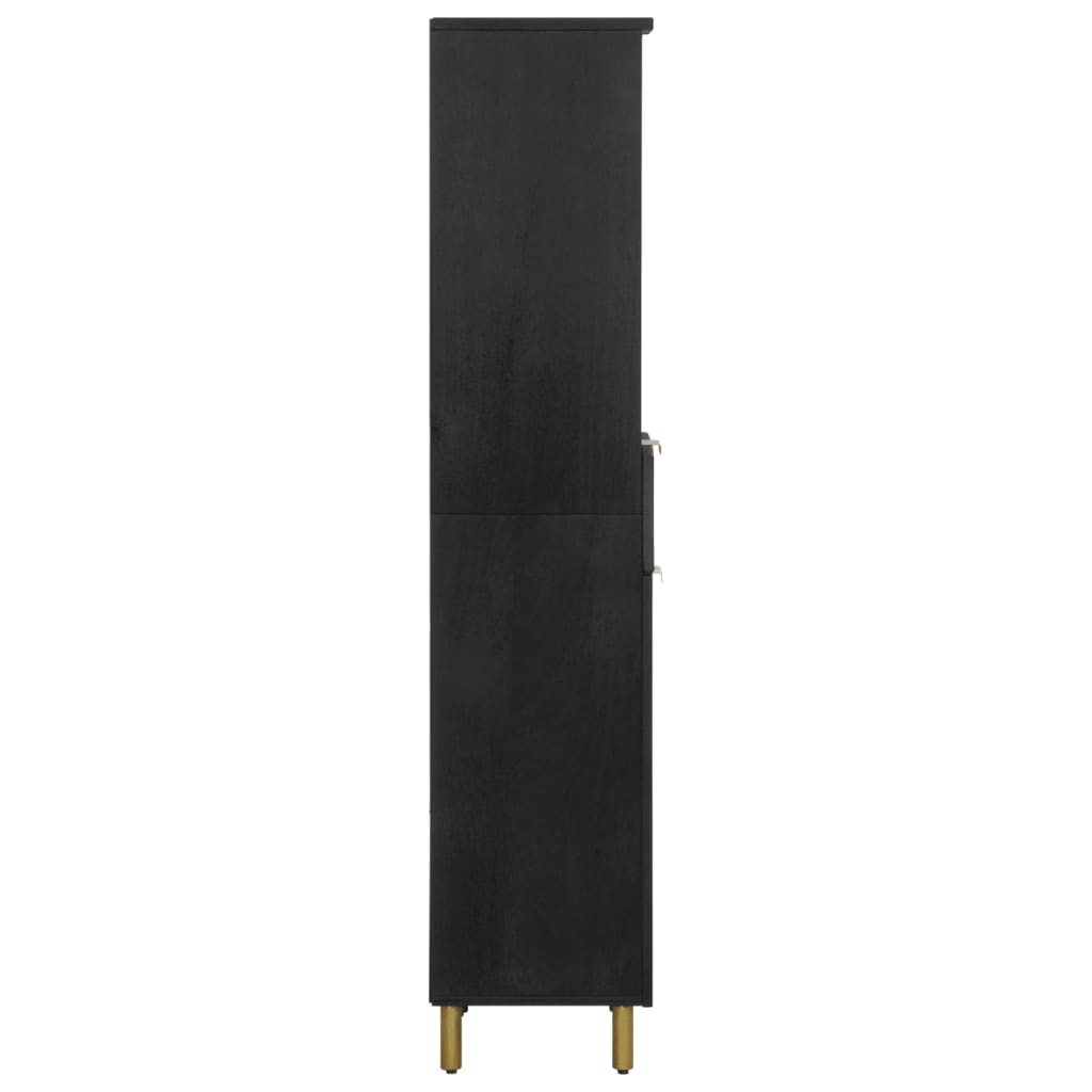 Ντουλάπι Μπάνιου Μαύρο 38 x 33 x 160 εκ. από Μασίφ Ξύλο Μάνγκο