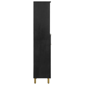 Ντουλάπι Μπάνιου Μαύρο 38 x 33 x 160 εκ. από Μασίφ Ξύλο Μάνγκο