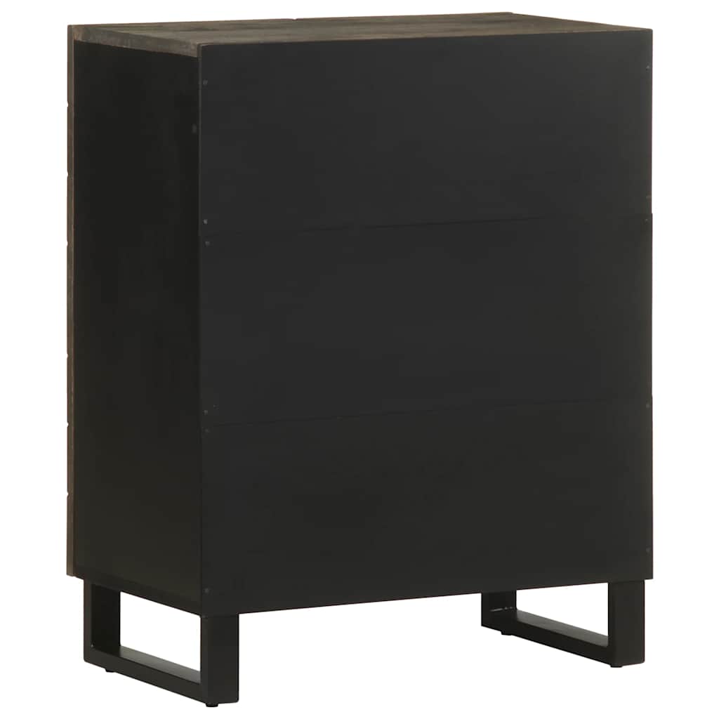 Μπουφές Μαύρο 60x33x75 cm Μασίφ Ξύλο Μάνγκο