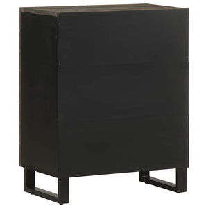 Μπουφές Μαύρο 60x33x75 cm Μασίφ Ξύλο Μάνγκο