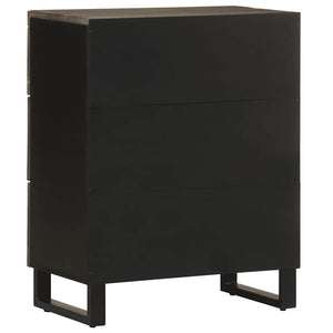 Μπουφές Μαύρο 60x33x75 cm Μασίφ Ξύλο Μάνγκο