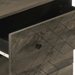 Μπουφές Μαύρο 60x33x75 cm Μασίφ Ξύλο Μάνγκο