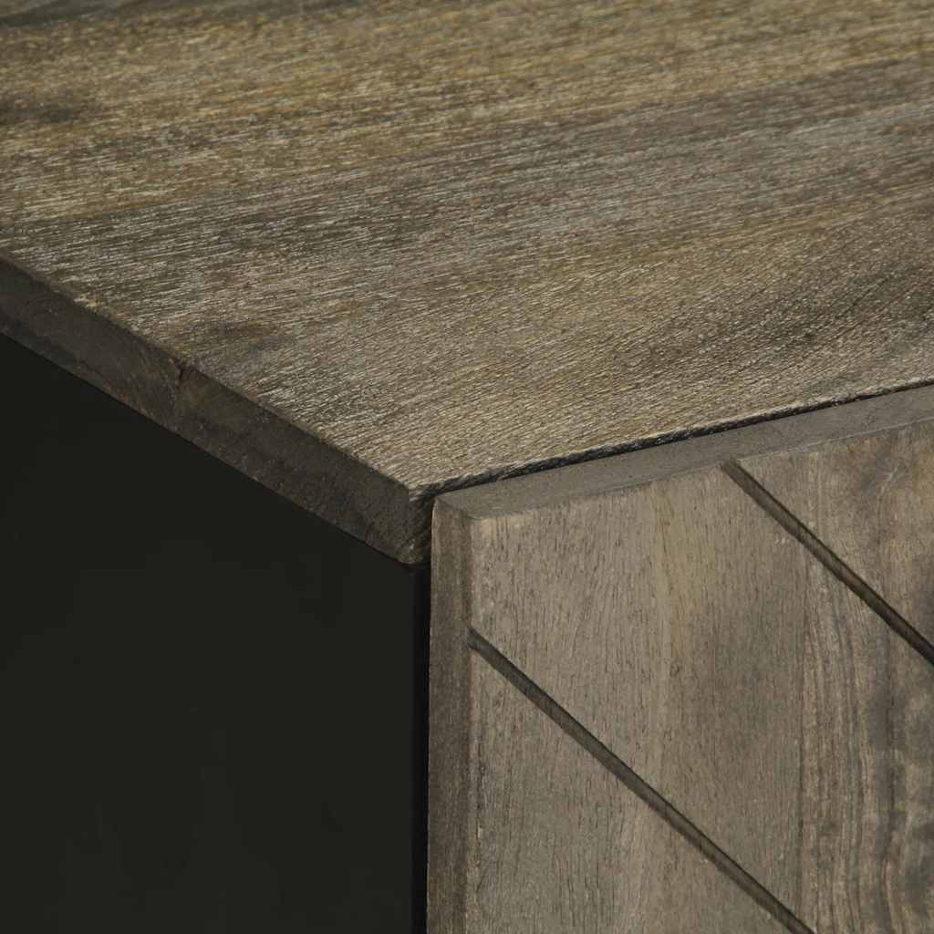 Έπιπλο Τηλεόρασης Μαύρο 105 x 33 x 46 εκ. από Μασίφ Ξύλο Μάνγκο