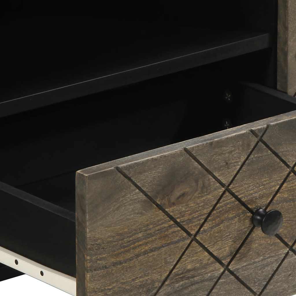 Έπιπλο Τηλεόρασης Μαύρο 105 x 33 x 46 εκ. από Μασίφ Ξύλο Μάνγκο