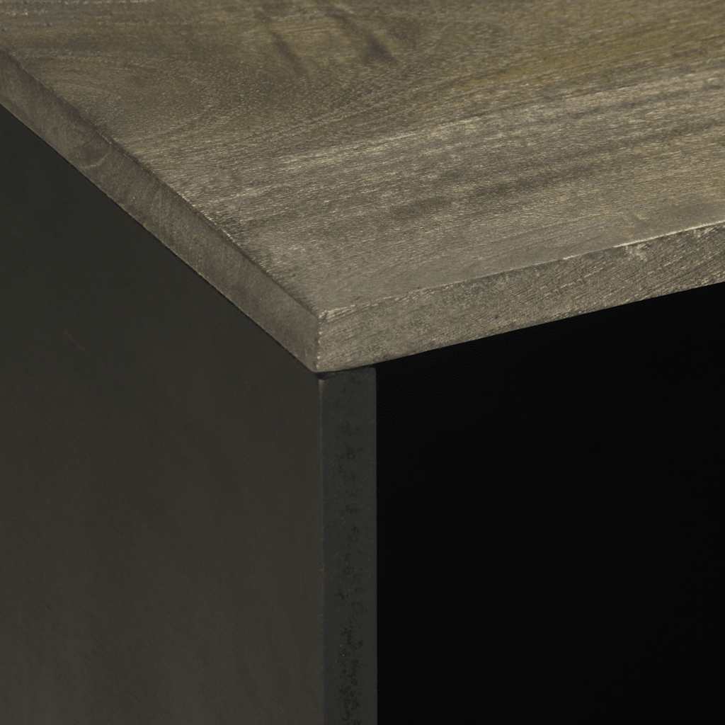 Έπιπλο Τηλεόρασης Μαύρο 80 x 33 x 46 εκ. από Μασίφ Ξύλο Μάνγκο