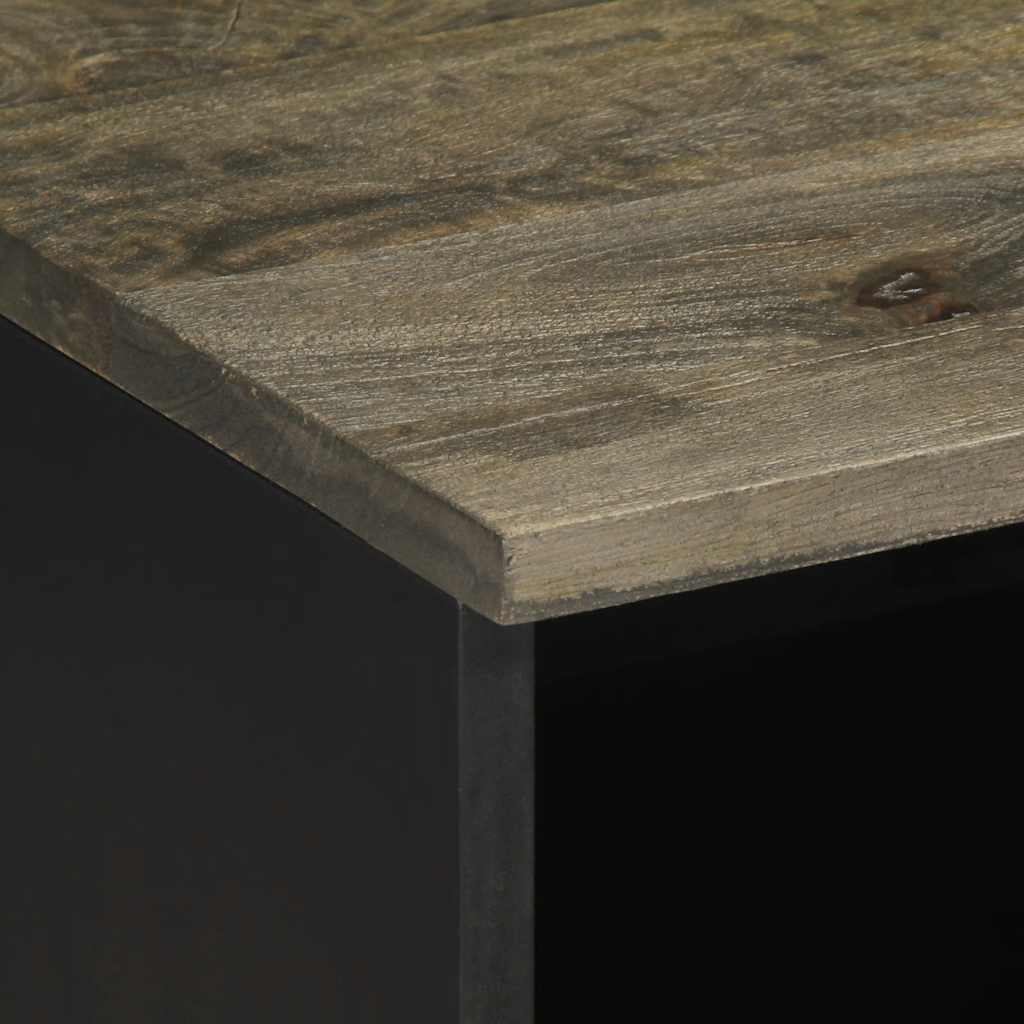 Έπιπλο Τηλεόρασης Μαύρο 100 x 33 x 46 εκ. από Μασίφ Ξύλο Μάνγκο