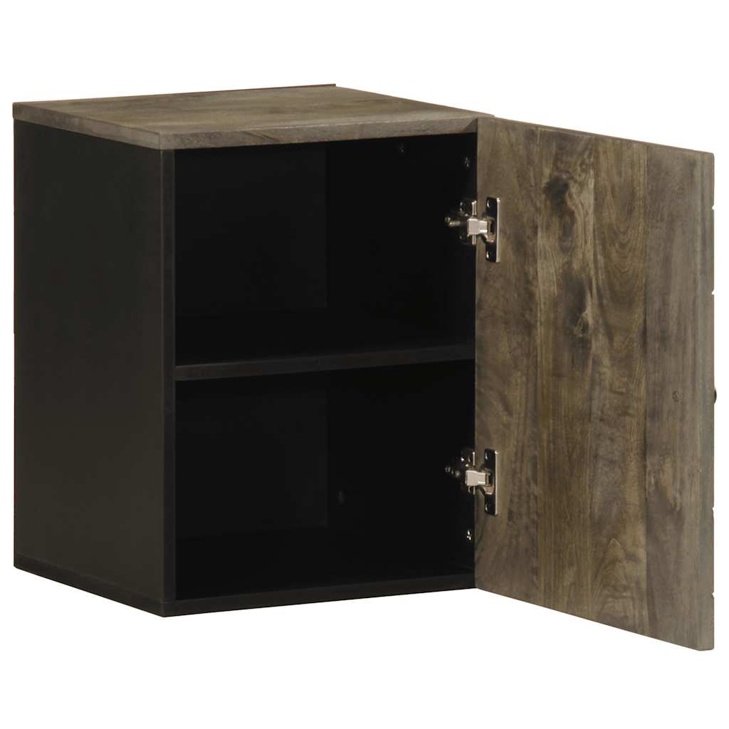Επίτοιχο ντουλάπι μπάνιου Μαύρο 38x33x48 cm Μάνγκο μασίφ ξύλο