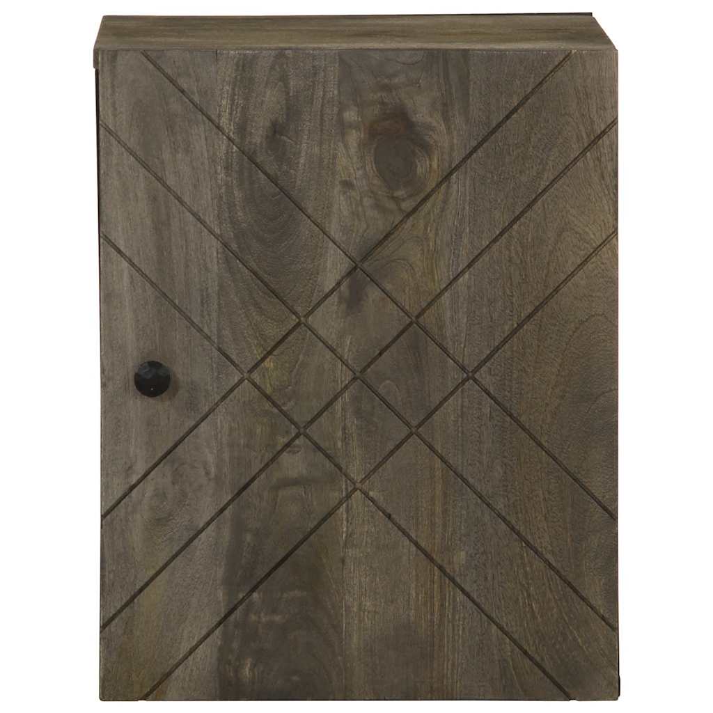 Επίτοιχο ντουλάπι μπάνιου Μαύρο 38x33x48 cm Μάνγκο μασίφ ξύλο