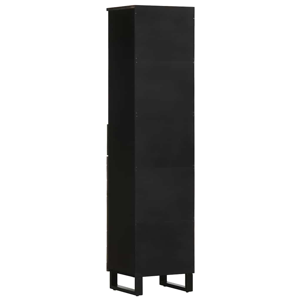 Ντουλάπι Μπάνιου Μαύρο 38 x 33 x 160 εκ. από Μασίφ Ξύλο Μάνγκο