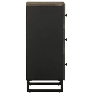 Σκευοθήκη μαύρο 40x33x75 cm μασίφ ξύλο Μάνγκο