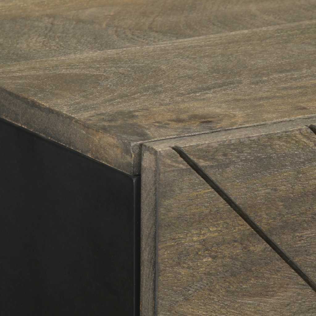 Σκευοθήκη μαύρο 40x33x75 cm μασίφ ξύλο Μάνγκο