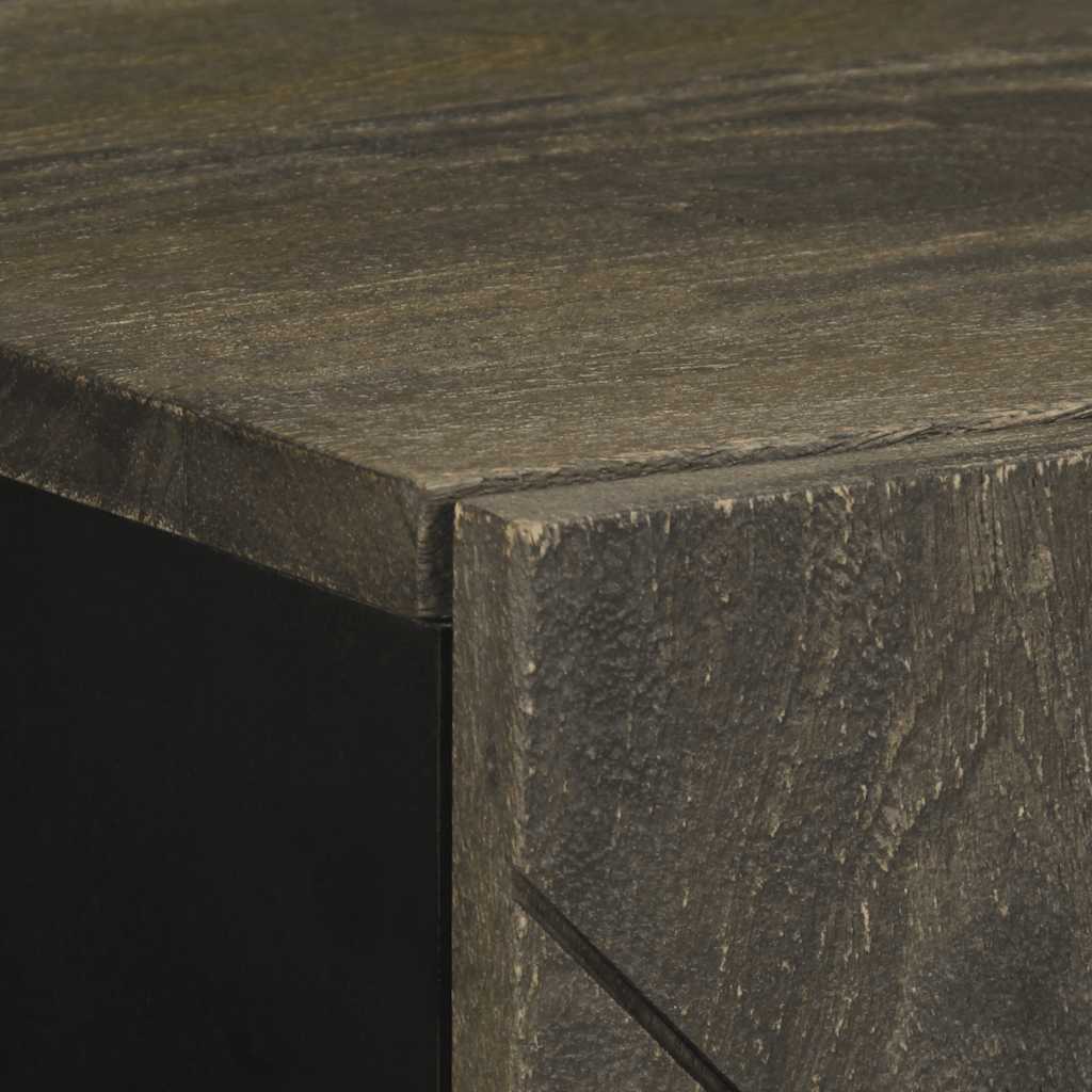 Σκευοθήκη μαύρο 40x33x75 cm μασίφ ξύλο Μάνγκο