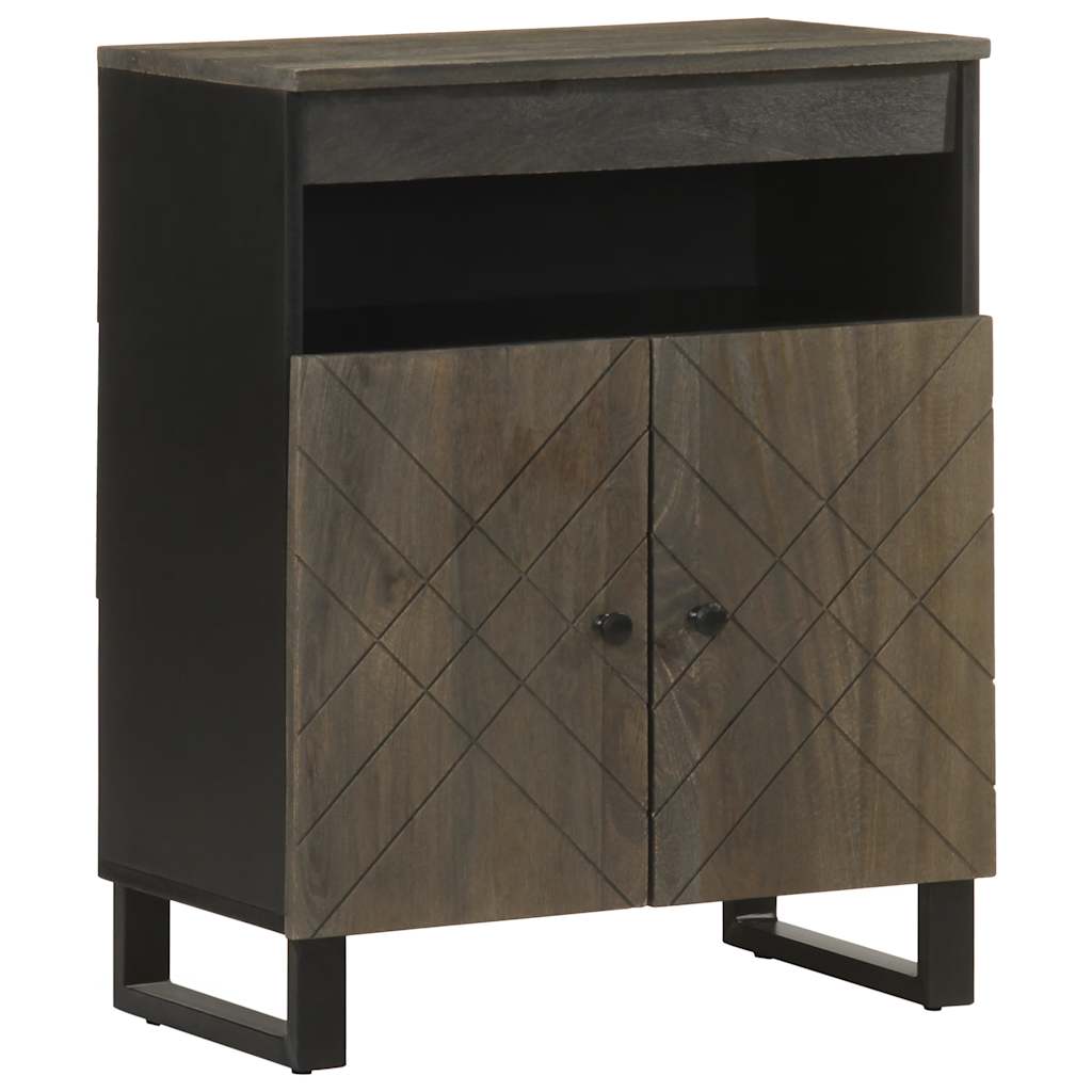 Μπουφές Μαύρο 60x33x75 cm Μασίφ Ξύλο Μάνγκο