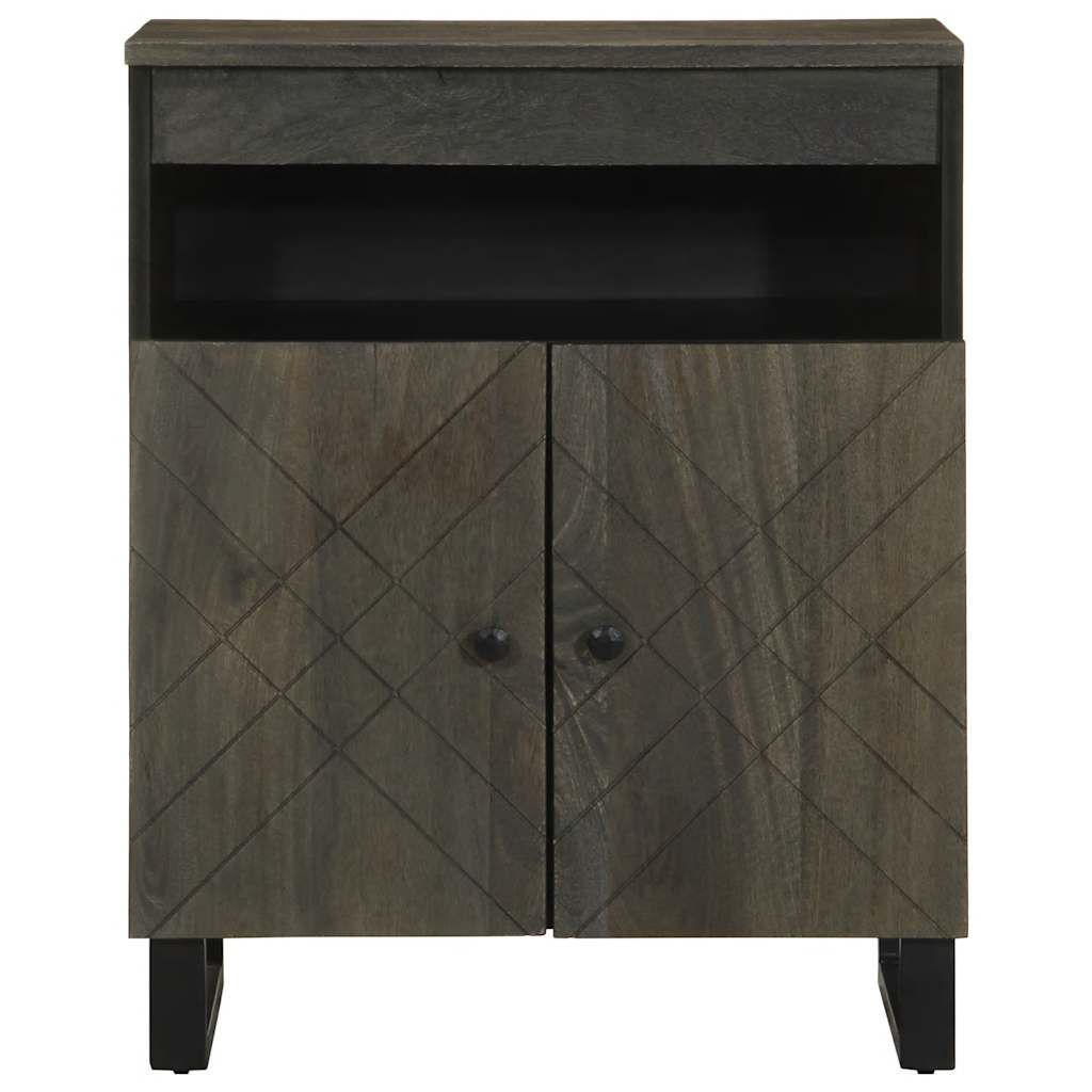 Μπουφές Μαύρο 60x33x75 cm Μασίφ Ξύλο Μάνγκο