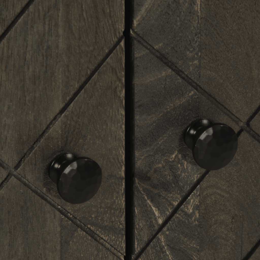 Μπουφές Μαύρο 60x33x75 cm Μασίφ Ξύλο Μάνγκο