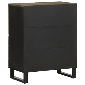 Μπουφές Μαύρο 60x33x75 cm Μασίφ Ξύλο Μάνγκο