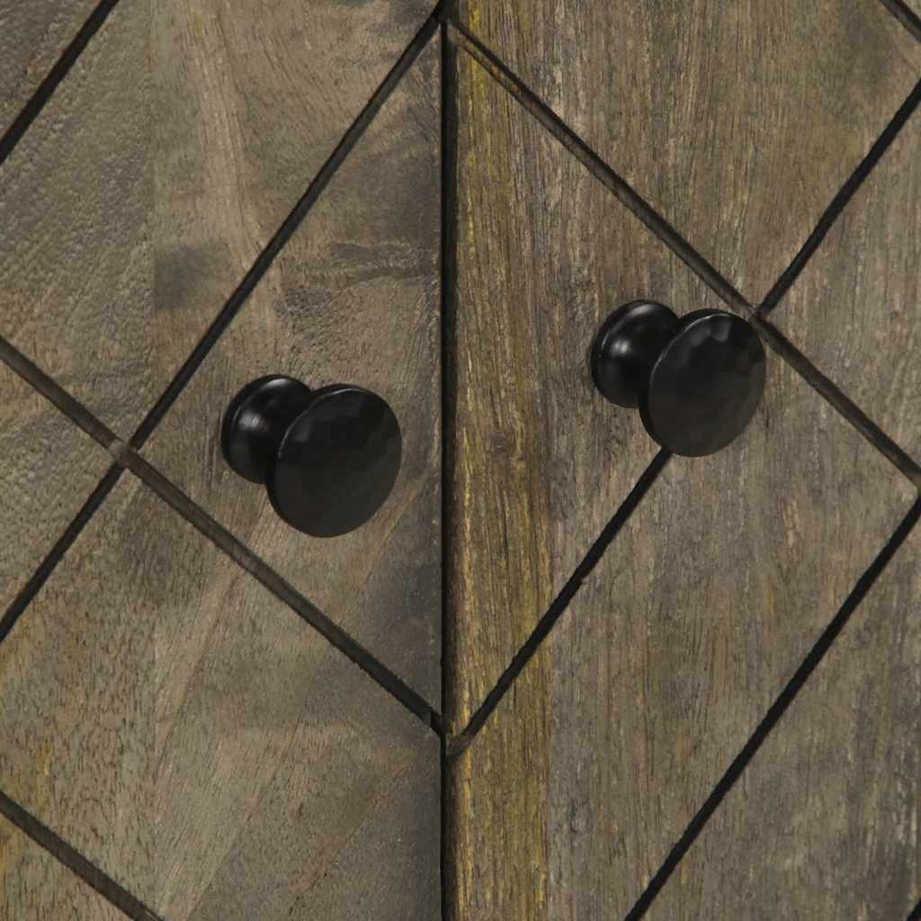 Μπουφές Μαύρο 60x33x75 cm Μασίφ Ξύλο Μάνγκο