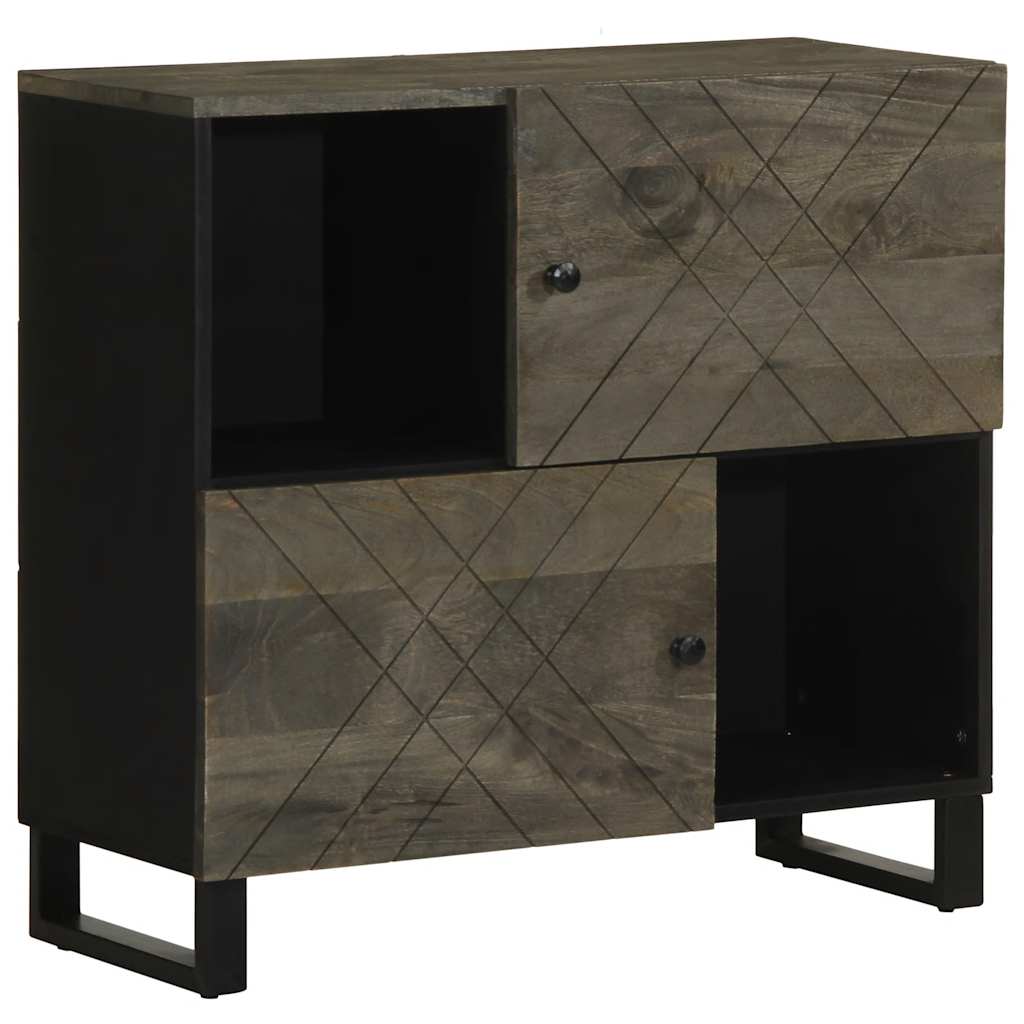 Σκευοθήκη Μαύρο 80x33x75 cm μασίφ ξύλο Μάνγκο