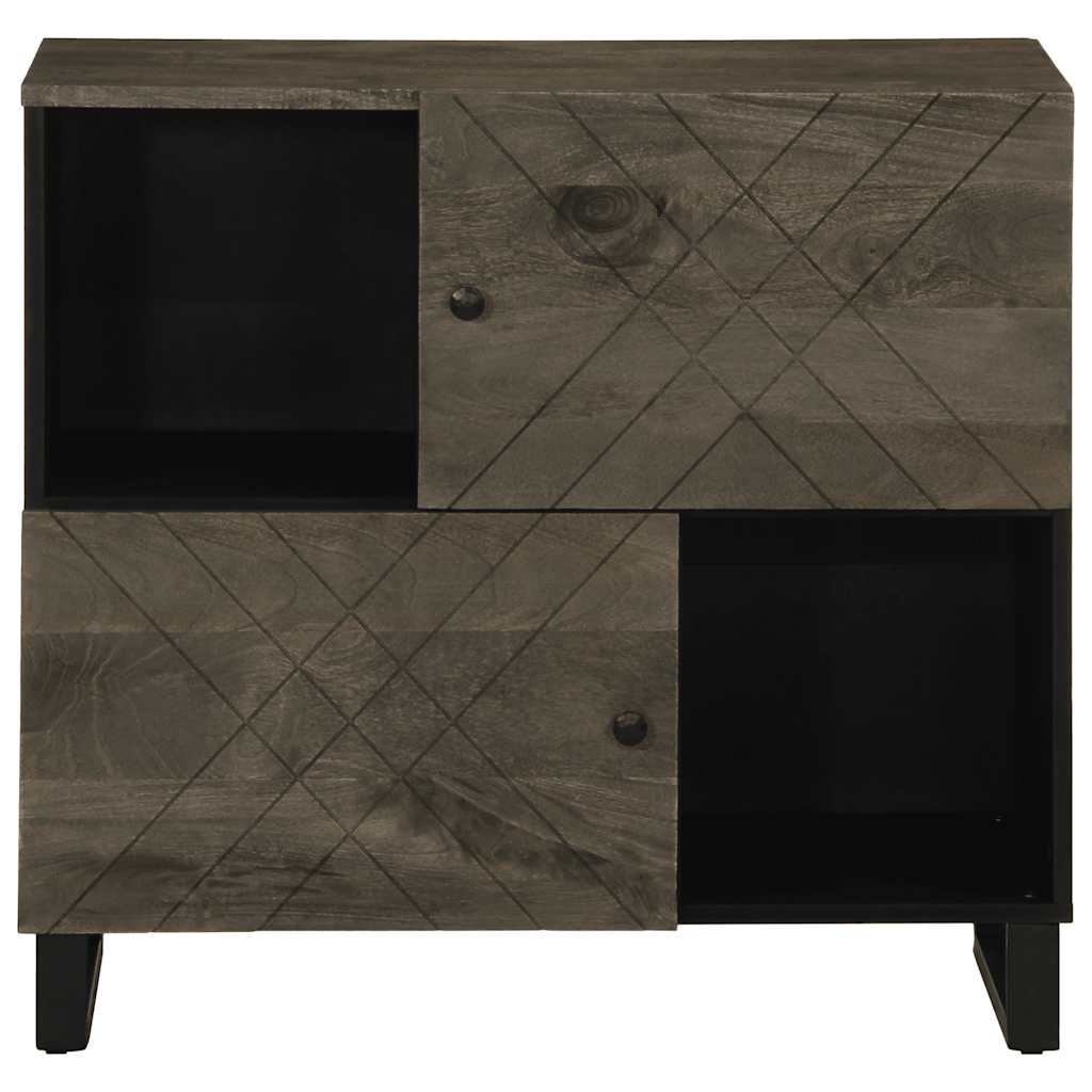Σκευοθήκη Μαύρο 80x33x75 cm μασίφ ξύλο Μάνγκο