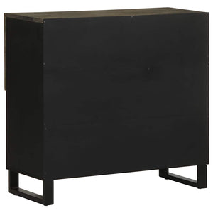 Σκευοθήκη Μαύρο 80x33x75 cm μασίφ ξύλο Μάνγκο